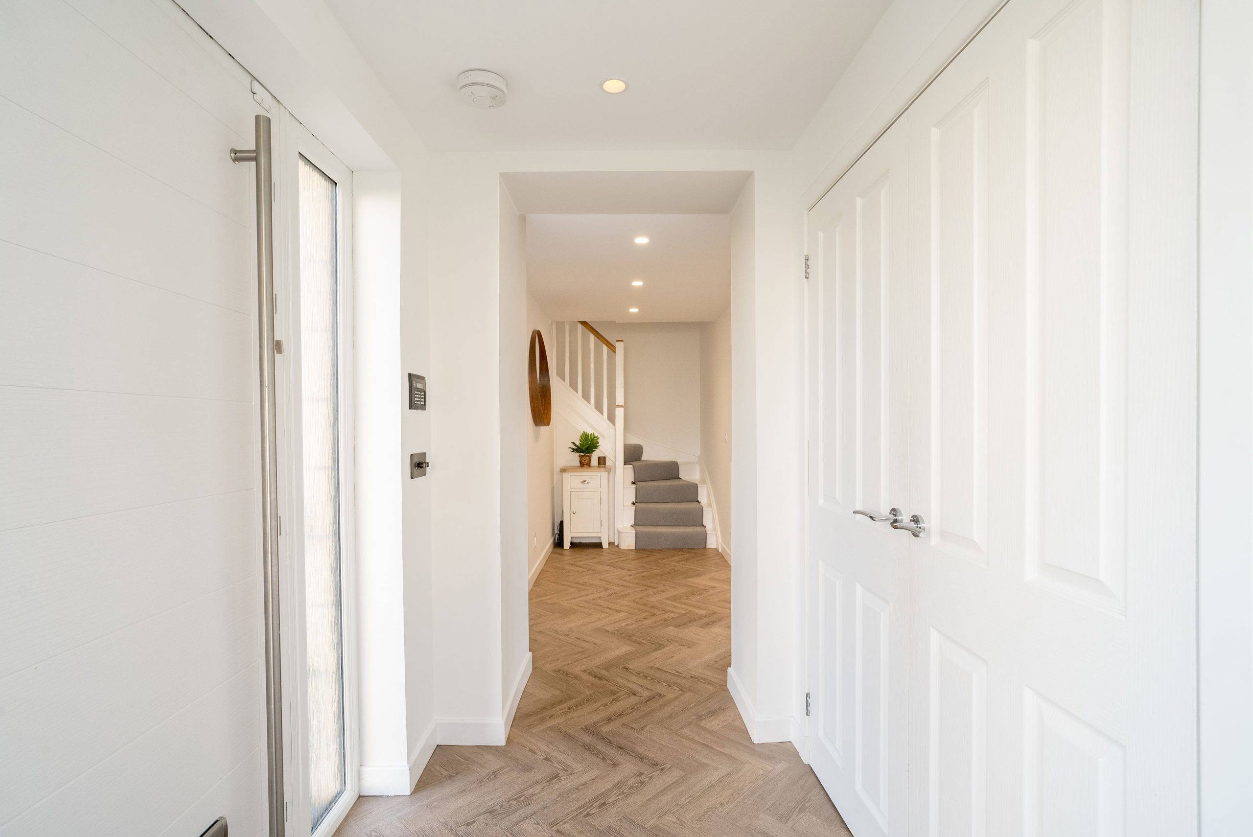 Modern hallway leading to staircase
