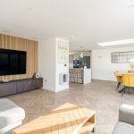 Modern living room and kitchen