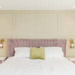 Modern bedroom with stylish bed